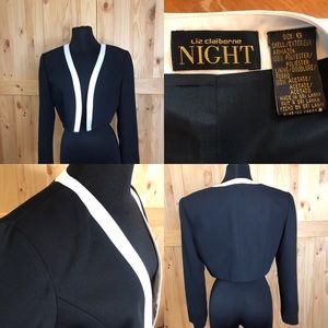 1990s Liz Claiborne “nights” black bolero jacket